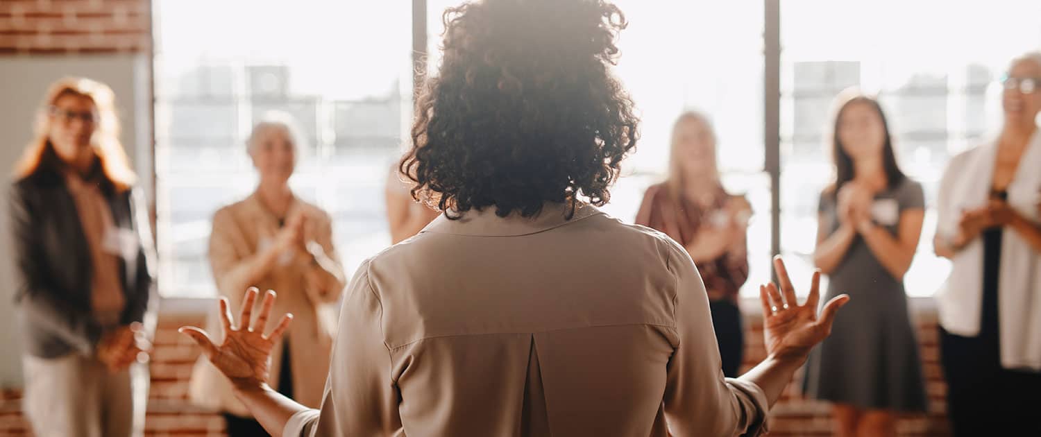 media relations team working on project in agency office