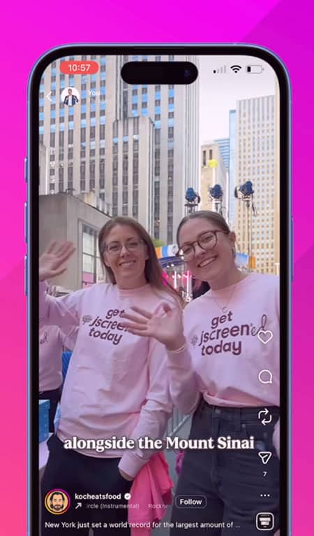 jscreen event with mount sinai cancer research, women wearing pink tshirts