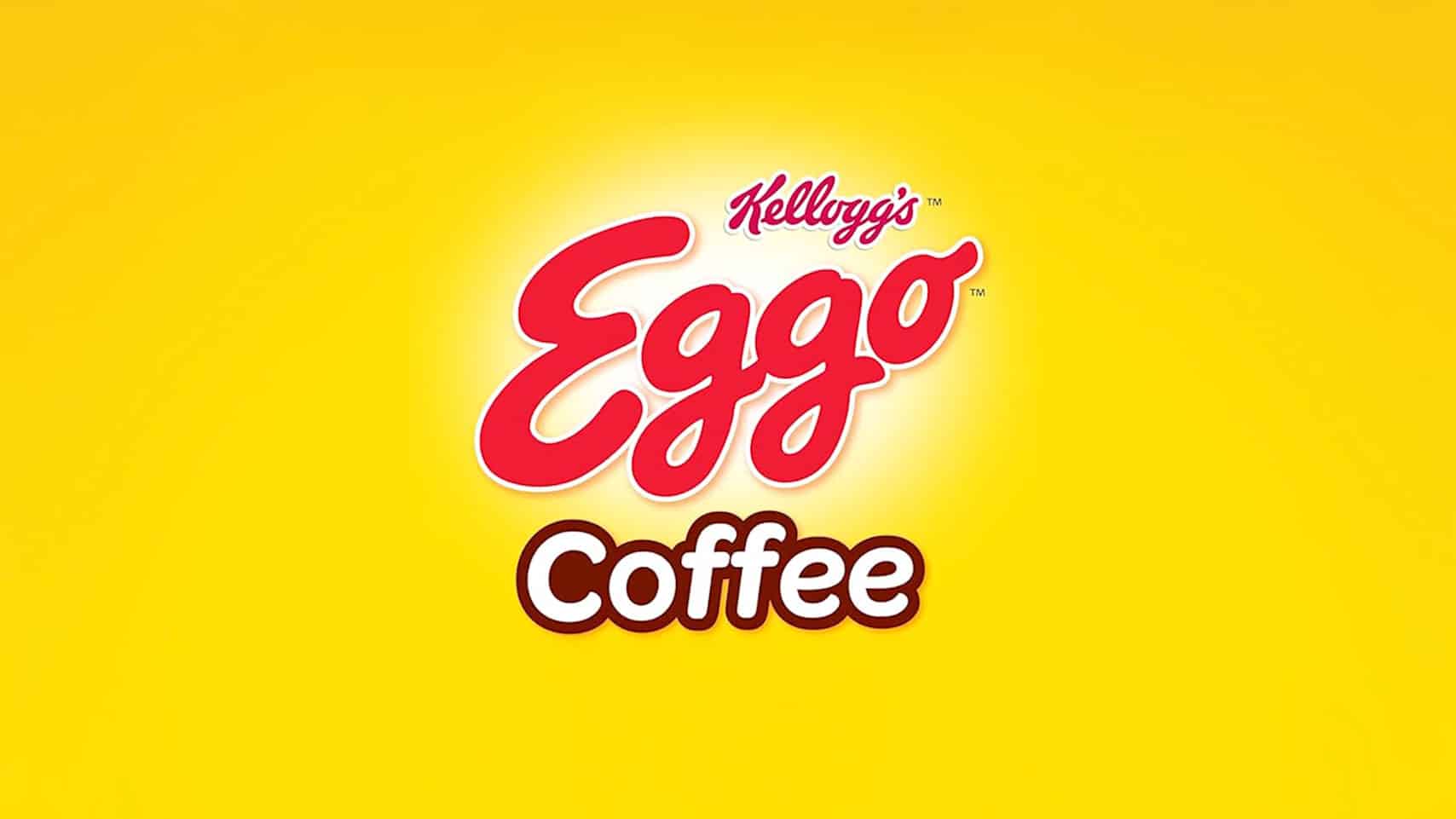 kellogg's eggo coffee logo on yellow background