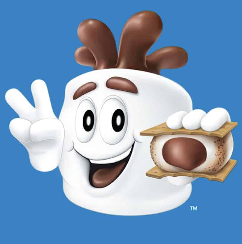 stuffed puffs s'mores mascot graphic