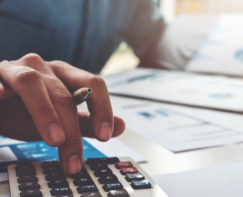 pr professional typing numbers on calculator